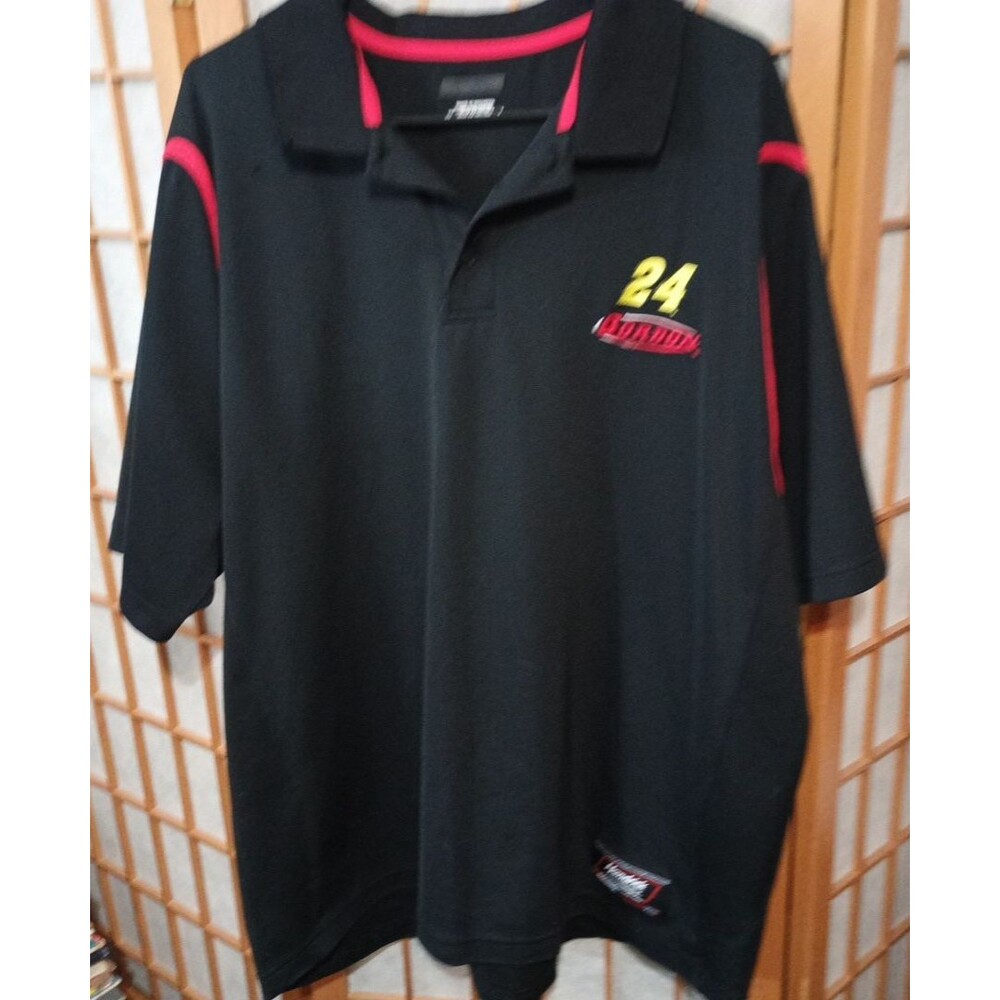 Hendrick Motorsports NASCAR 24 Jeff Gordon Polo 2XL Black Red Trim